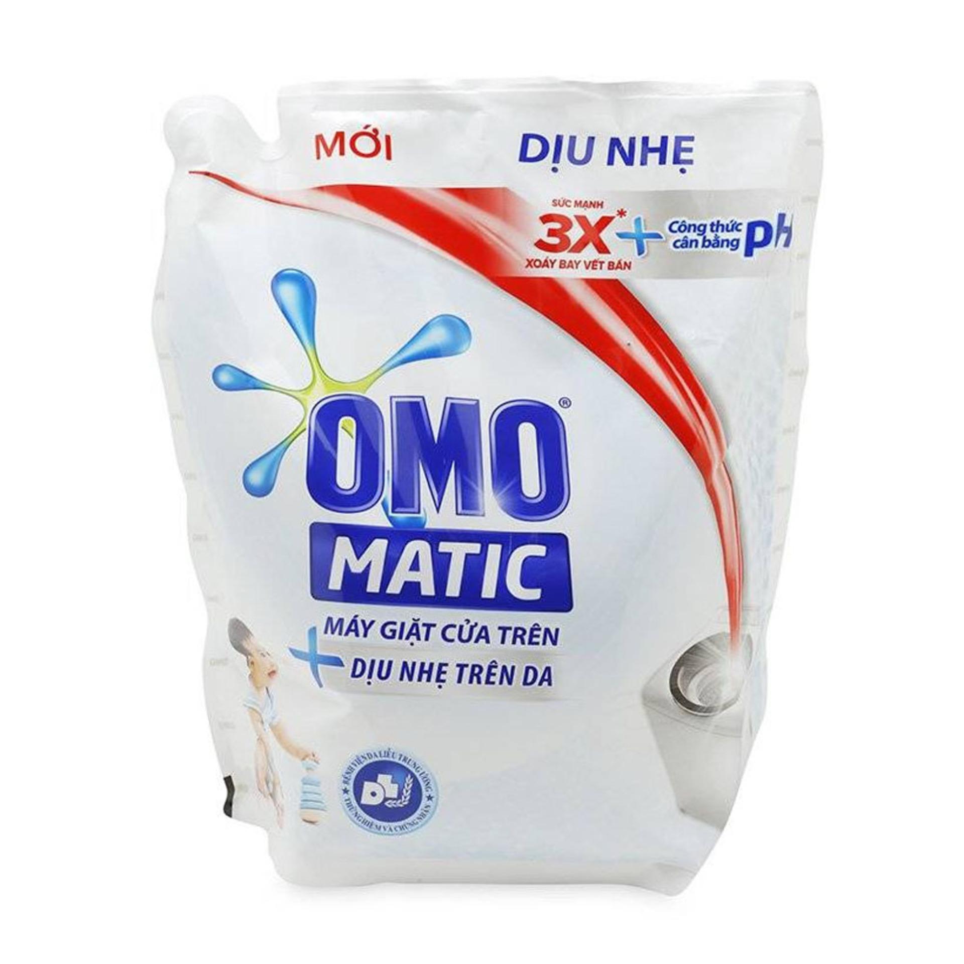 Nước Giặt OMO Matic Dịu Nhẹ Trên Da Cho Máy Giặt Cửa Trên Túi 2Kg