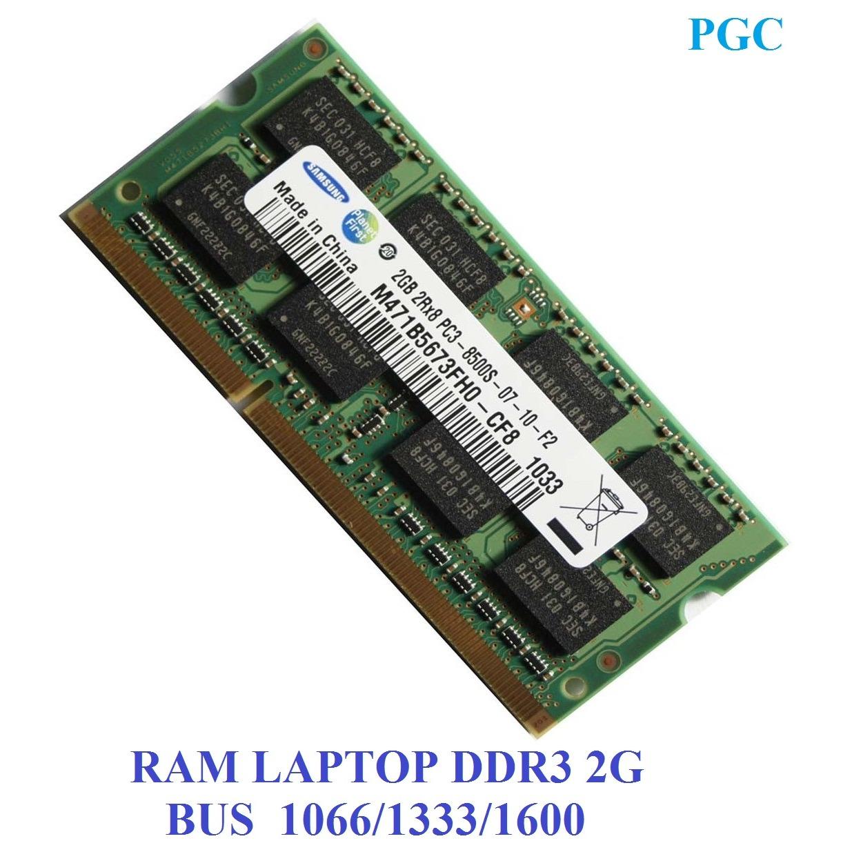 Ram laptop samsung ddr3/pc3 2gb bus 1333/1600-hàng nhập khẩu