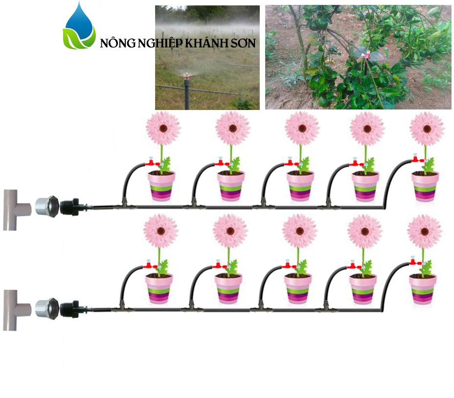 Bộ KIT tưới cây 20 béc điều chỉnh phun mưa - phun sương hoặc nhỏ giọt và câu chuyện về vườn rau sạch của chủ shop nổi danh làm làm biếng !