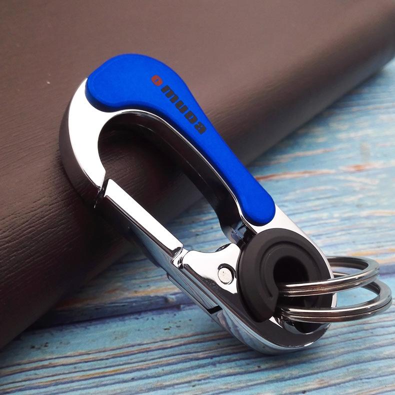 Móc Khóa OMUDA 3754 Mạ Bạc- Móc Khóa Cao Cấp Kiểu Dáng Cổ Điển Âu Mỹ Móc Khóa Ô Tô Xe Máy-Viền Xanh