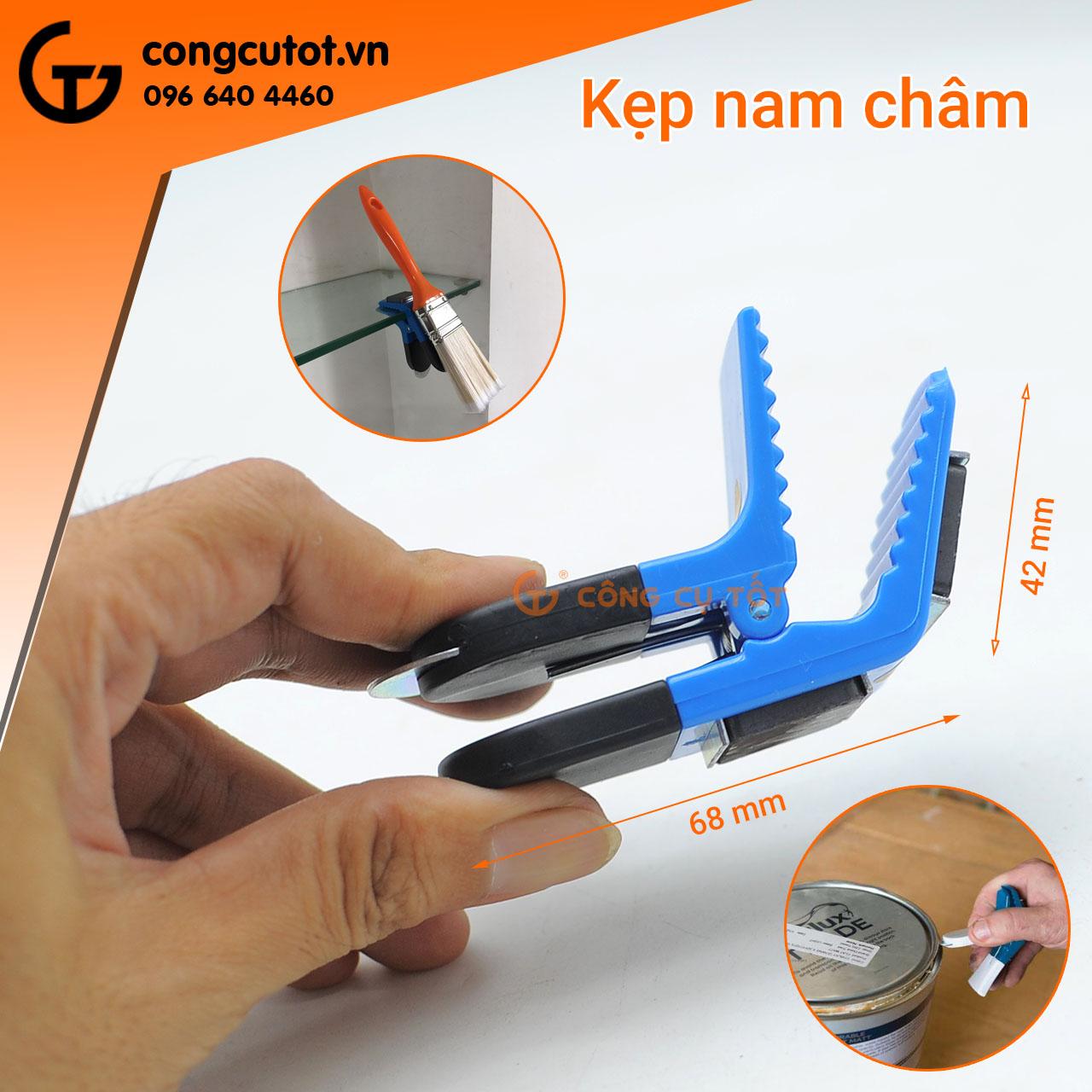 Kẹp nam châm - Dụng cụ mở nắp hộp sơn kiêm kẹp chổi sơn
