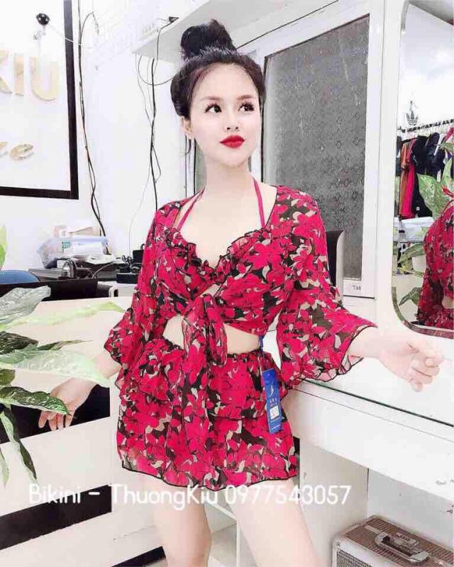 Nơi bán Sét bikini 3 món áo ngực+ áo khoác nhẹ+ chân váy