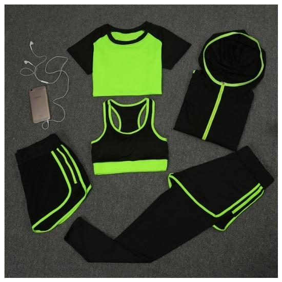 Bộ 5 món quần áo tập gym - yoga nữ