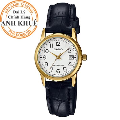 Đồng hồ nữ dây da casio anh khuê ltp-v002gl-7b2udf