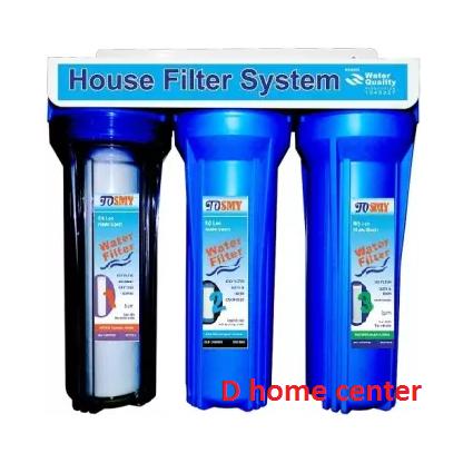 Bộ lọc nước sinh hoạt 3 cấp lọc 10 inch (xanh trong – xanh)- ( bộ sản phẩm đầy đủ)