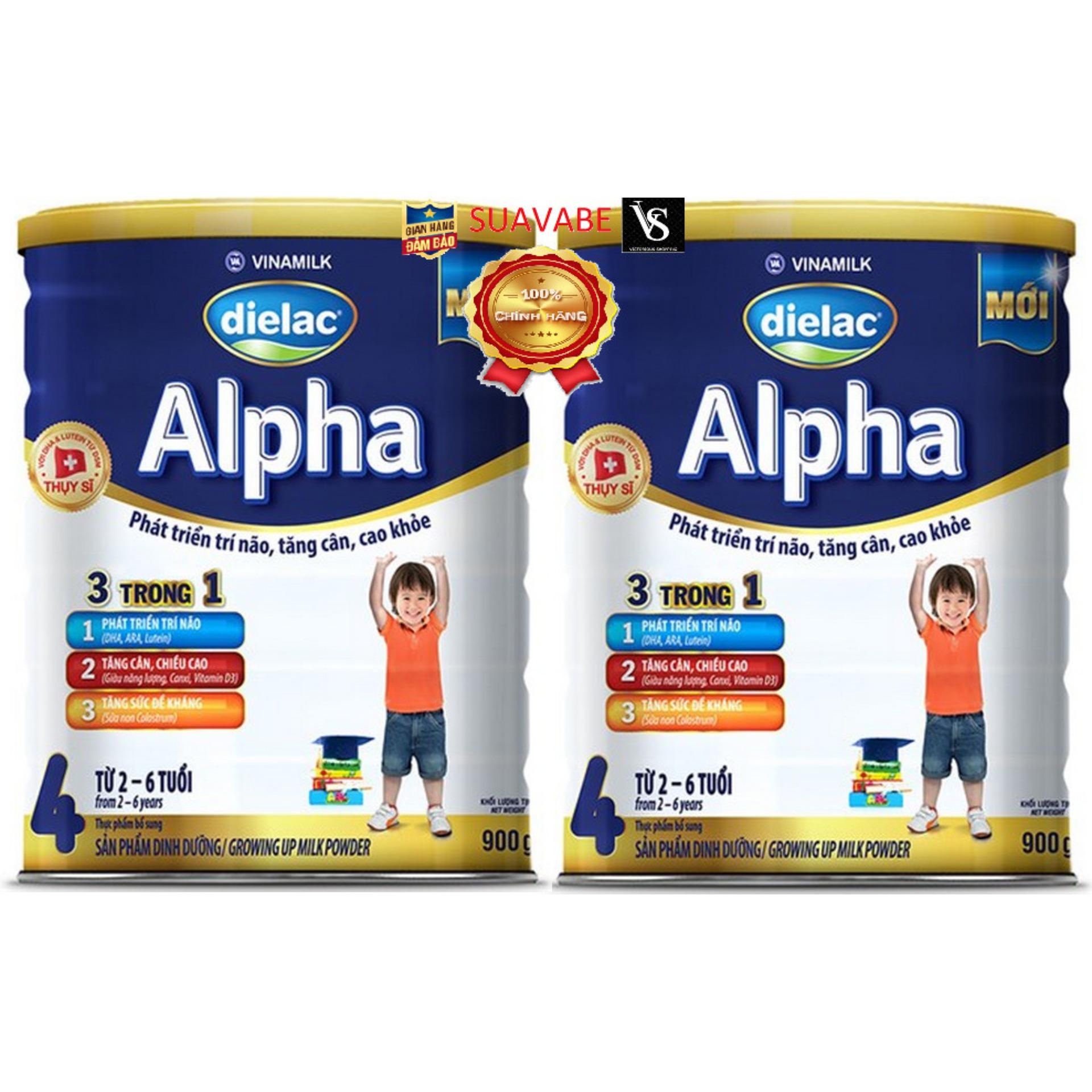Bộ 2 hộp sữa bột Vinamilk Dielac Alpha Step 4 900g