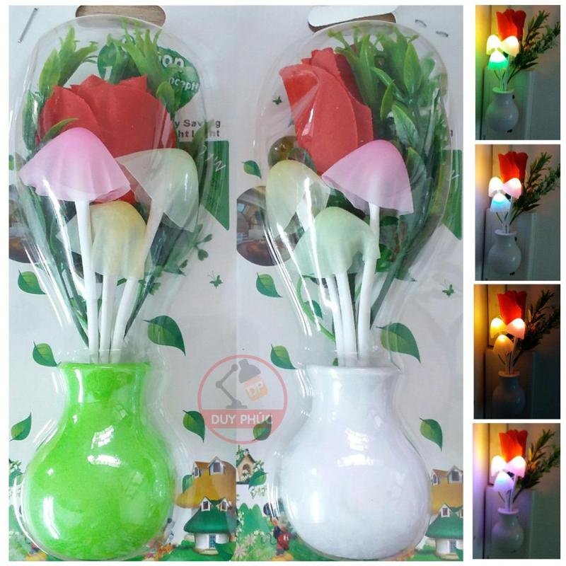 ĐÈN NGỦ HOA HỒNG CẢM BIẾN ÁNH SÁNG