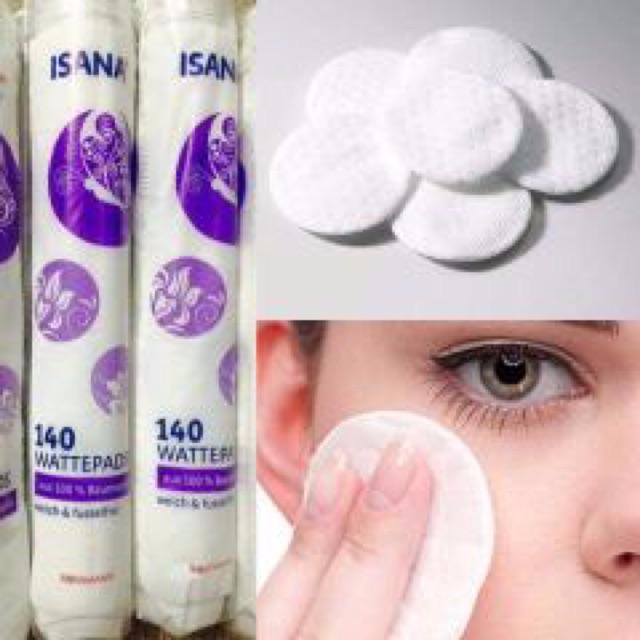 Bông tẩy trang isana 140 miếng- xách tay đức