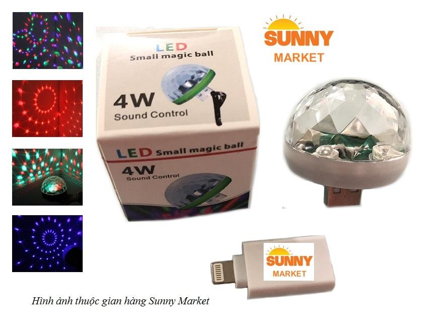 Đèn led laze nhấp nháy theo nhạc nhiều màu mini phát ánh sáng sân khấu sử dụng cho điện thoại iphone, bộ sạc đa năng, củ sạc điện thoại (nhỏ gọn, bỏ túi)