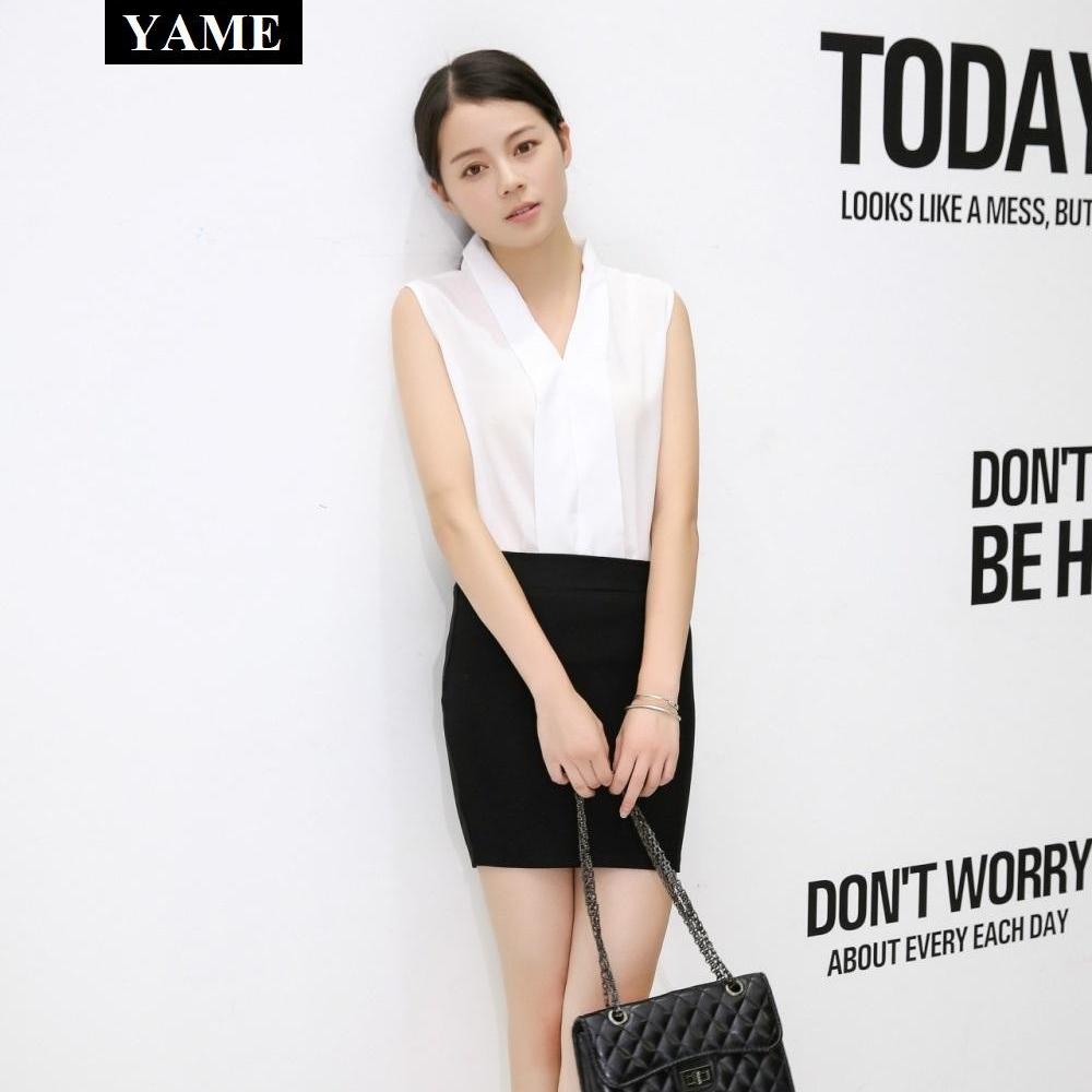Áo sơ mi nữ sát nách yame smn22s35 màu trắng