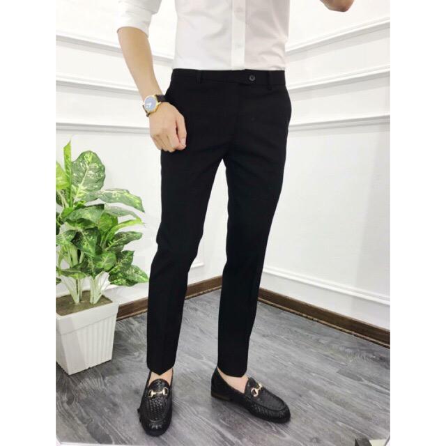 Quần Âu Nam vải Tuyết hàn nhập khẩu( Màu Đen), Quần Tây Nam đẹp không nhăn