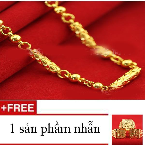 COMBO 02 Dây chuyền mạ vàng 24k - Vòng cổ rồng tặng kèm nhẫn phát lộc