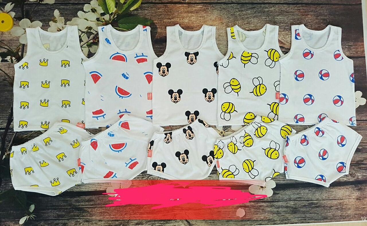 Combo 5 bộ ba lỗ chíp cực xinh bé gái