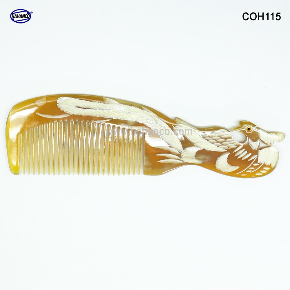 Lược sừng con Phượng - COH115 (Size: L - 18cm)  Rất đẹp mắt- Horn Comb of HAHANCO - Chăm sóc tóc