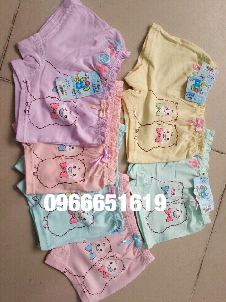 Combo 10 quần chíp đùi cho bé gái chất cotton hình thú đủ màu