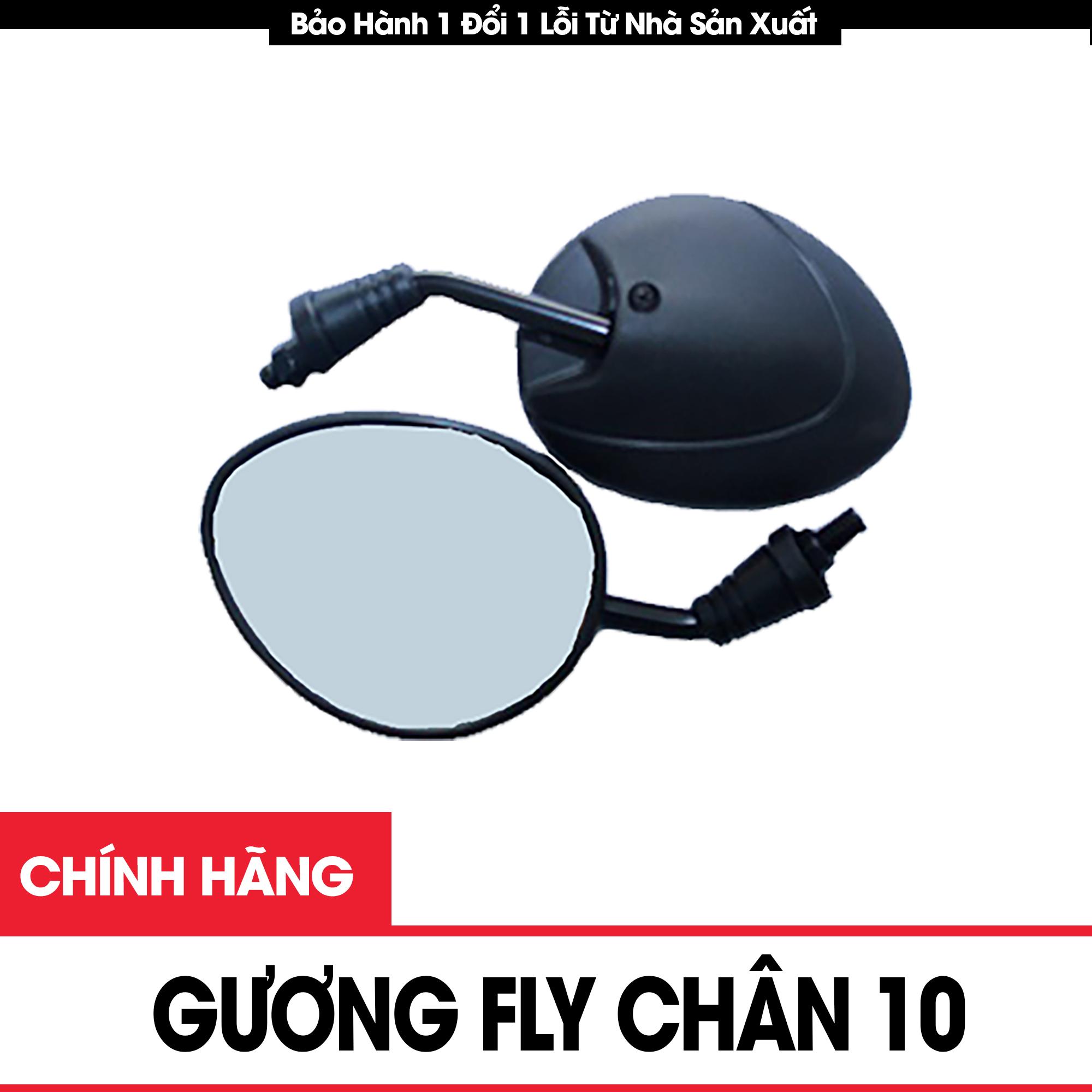 Bộ gương, kính, kiếng chiếu hậu xe máy Fly,gương mèo, gương thời trang chính hiệu Daichi chân gương 10mm xe ga, xe số Honda, Yamaha phân phối phụ tùng Daichi.vn