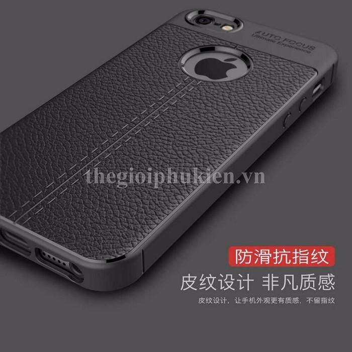 Ốp lưng iPhone 5, 5S, SE silicon giả da, chống sốc Auto Focus