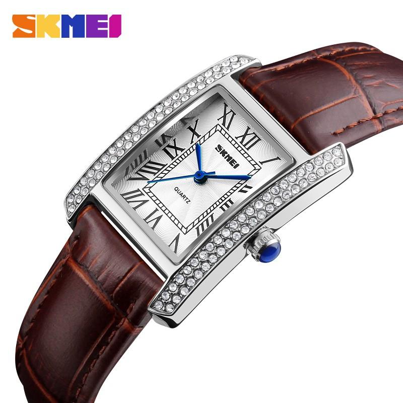 Đồng hồ nữ đính đá Skmei T33 có chống nước dây da cao cấp