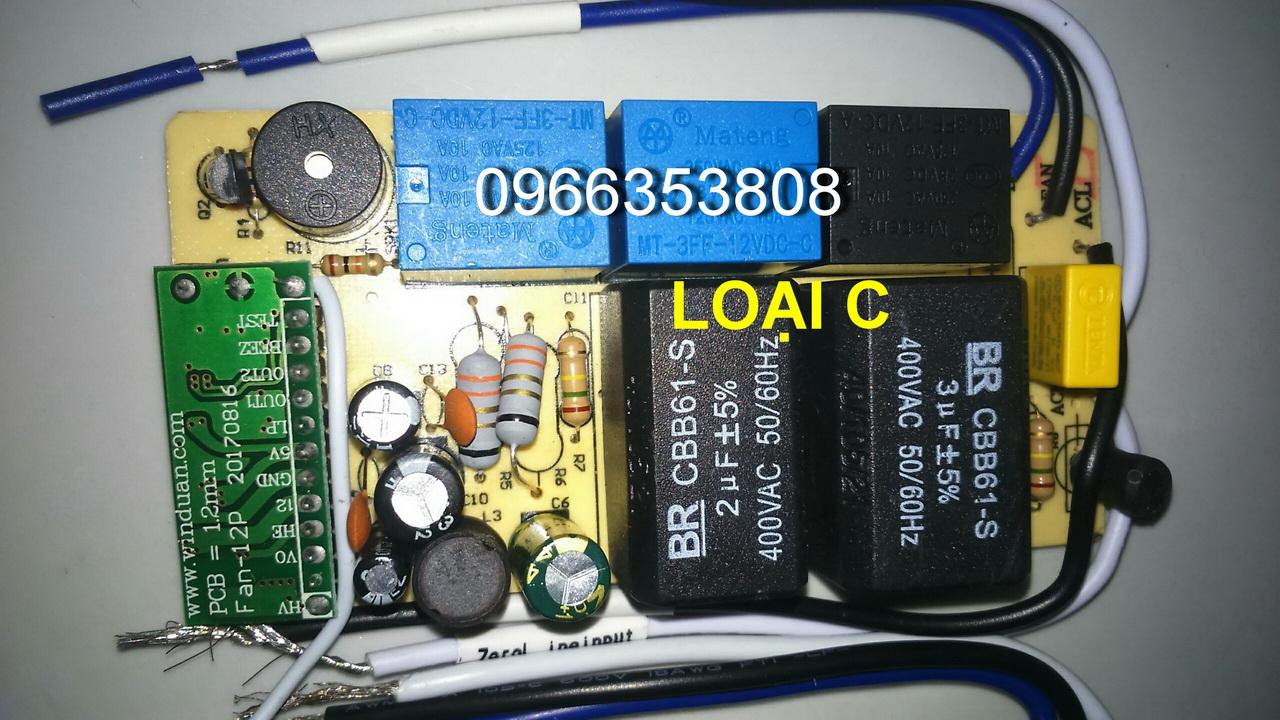 Bộ điều khiển TỪ XA quạt TRẦN liền đèn cao cấp (Loại C)