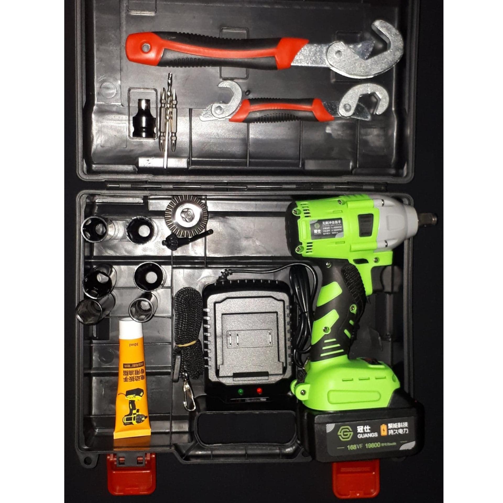 Máy siết mở bulong tặng kèm 18 phụ kiện