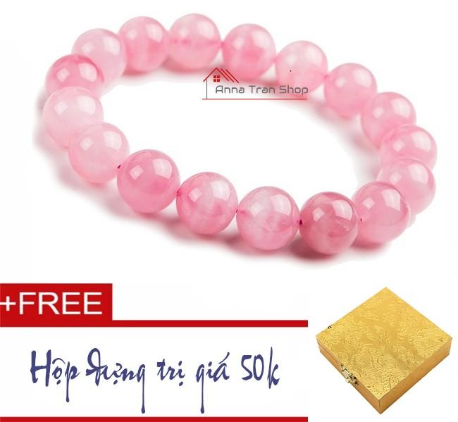 Vòng tay đá mã não hồng phấn 8ly HN16