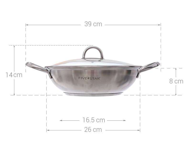 Nồi lẩu inox 430 bếp từ 3 đáy Fivestar Standard 26cm .tặng 2 vá canh inox