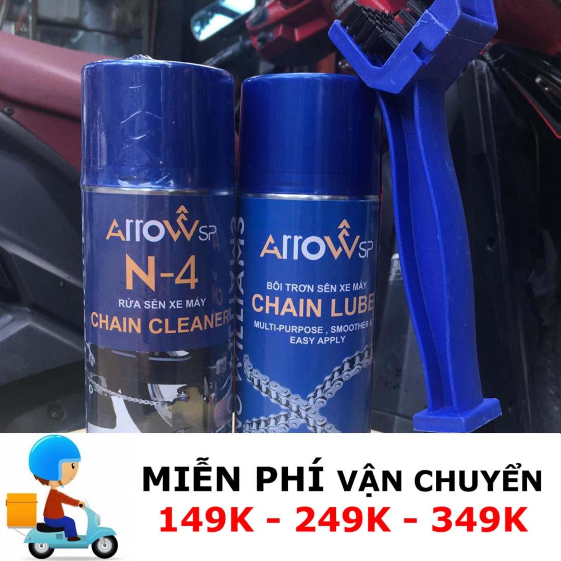 [HCM]Bộ sản phẩm chăm sóc sên xe máy ARROW (TẶNG BÀN CHẢI CHÀ SÊN 3D)