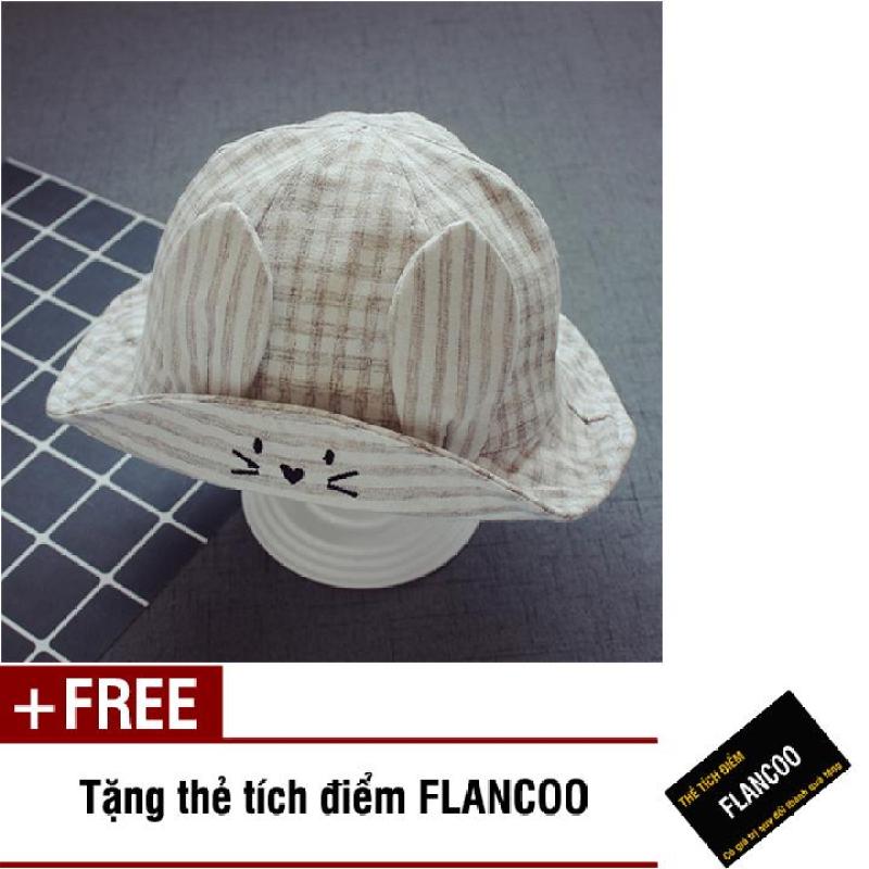 Nón vành hình thỏ vải cotton thời trang bé gái Flancoo 1731 (Xám) + Tặng kèm thẻ tích điểm Flancoo