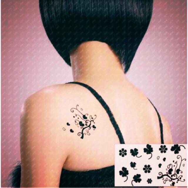 [HCM]hình xăm dán cỏ 4 lá album hoa bướm