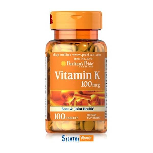 Viên uống đẹp da hỗ trợ đông máu puritan's pride vitamin k 100mcg 100 viên puritan's pride