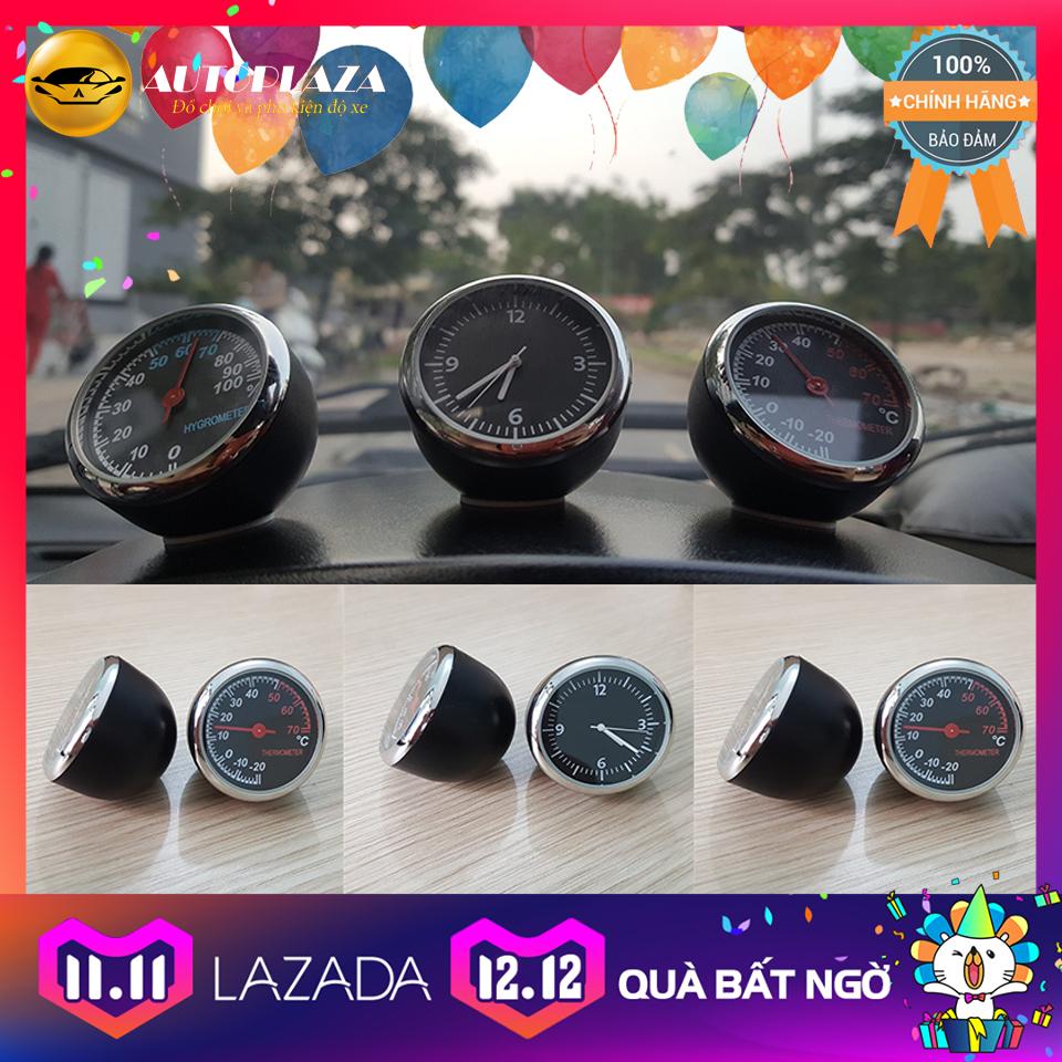 Đồng hồ đo nhiệt độ viền bạc cao cấp gắn mặt taplo xe hơi autoplaza