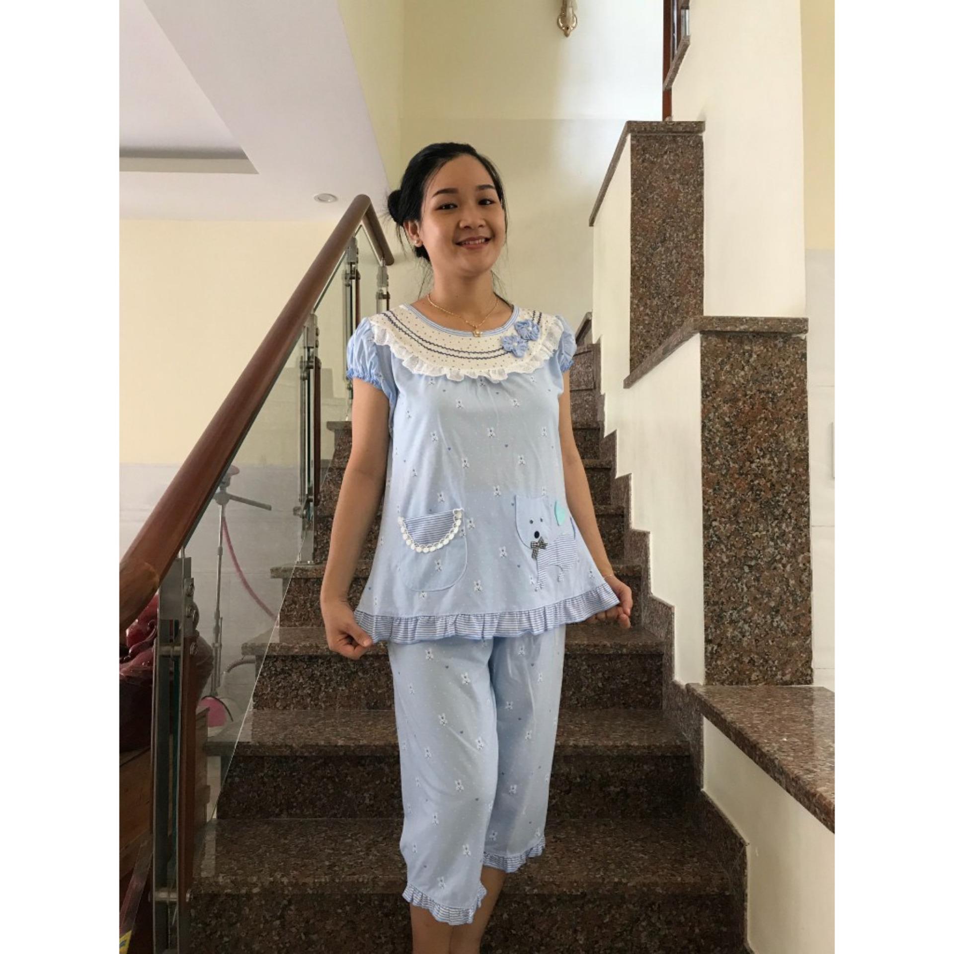 Đồ bộ bầu lửng phối hoa cổ