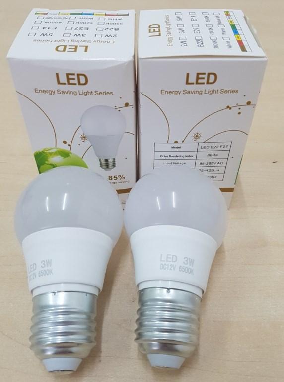 [HCM]Bộ 3 bóng đèn LED DC 12V 3W vỏ nhựa