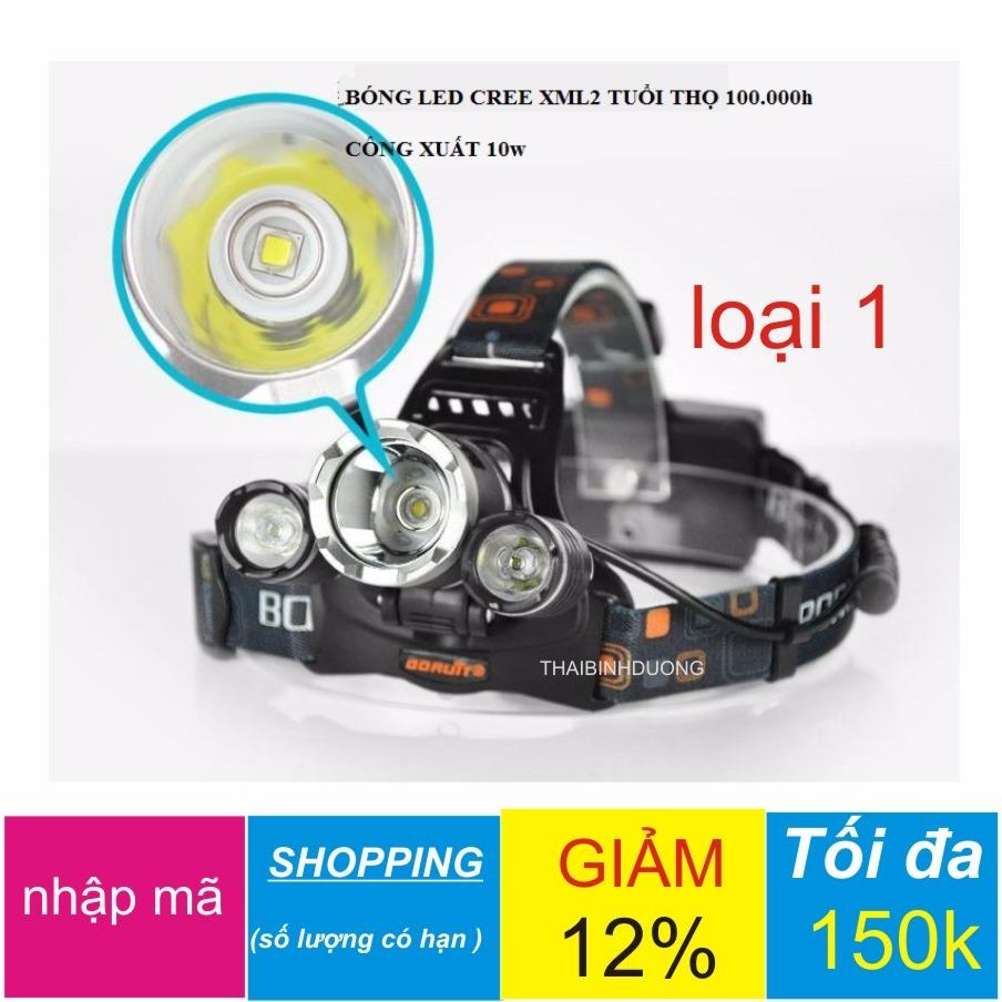 Đèn pin Led siêu sáng đội đầu 3 bóng Cao Cấp Hàng Nhập Khẩu