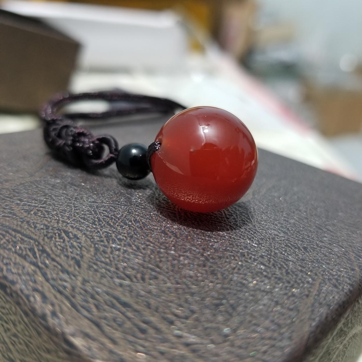 Vòng Đeo Cổ Dây Chuyền Đá Phong Thủy Đá Núi Lửa Obsidian Theo Ngũ Hành 16mm - Hỏa