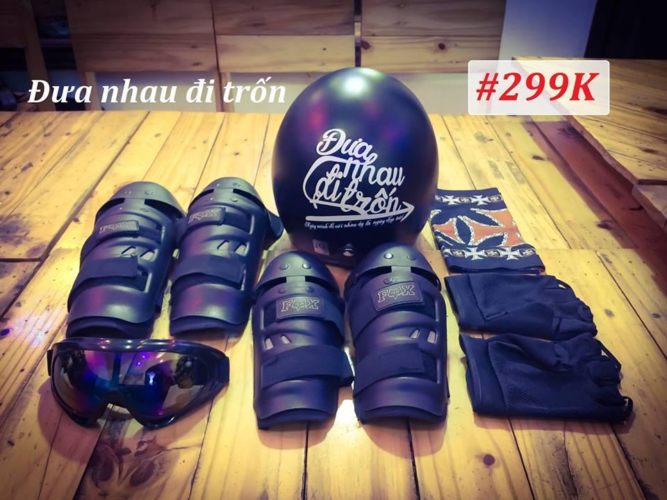 Combo nón bảo hộ đi phượt 290k