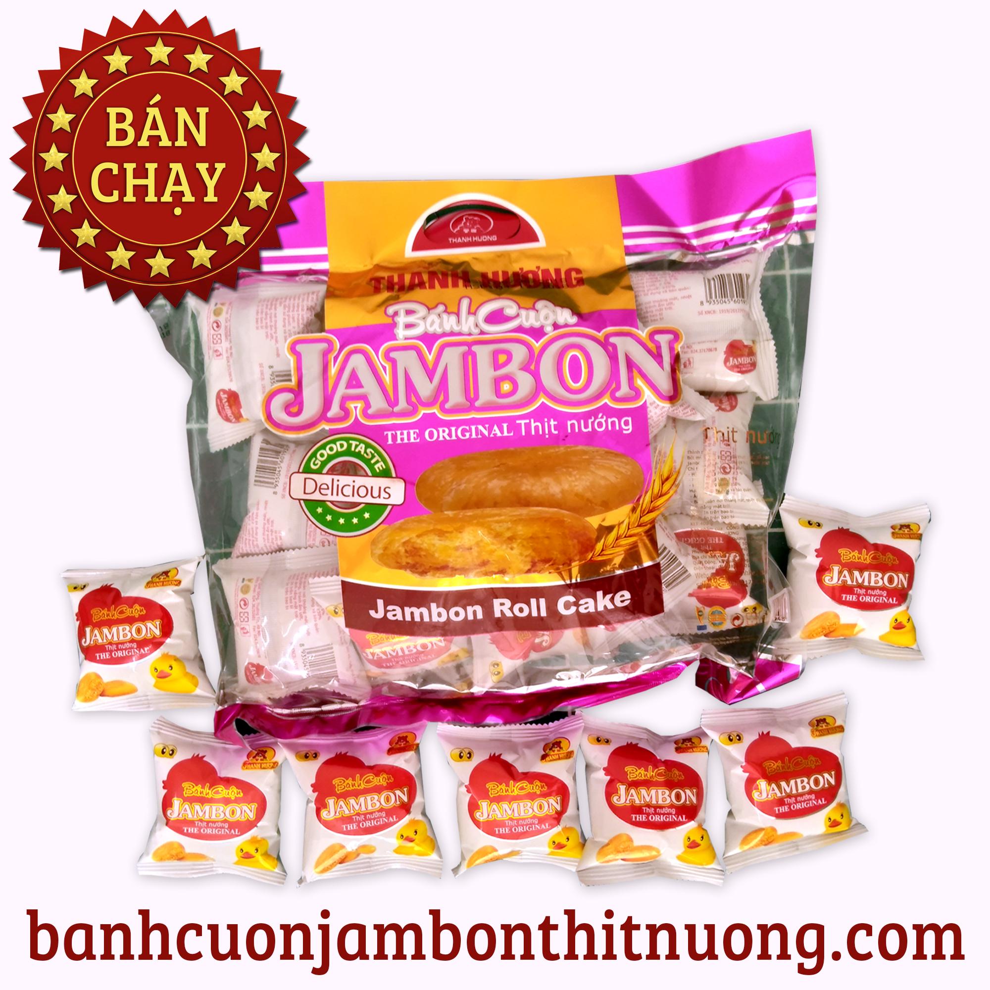 Combo 3 bịch Bánh Cuộn Jambon thịt nướng Thanh Hương (màu hồng)