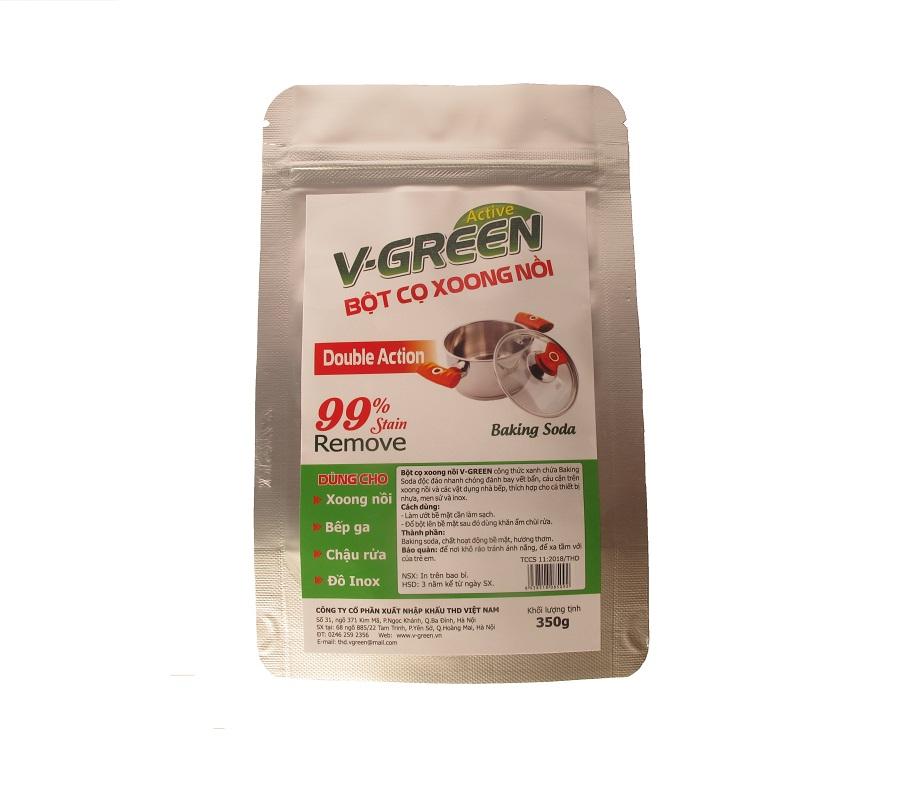 Gói bột cọ xoong nồi v-green