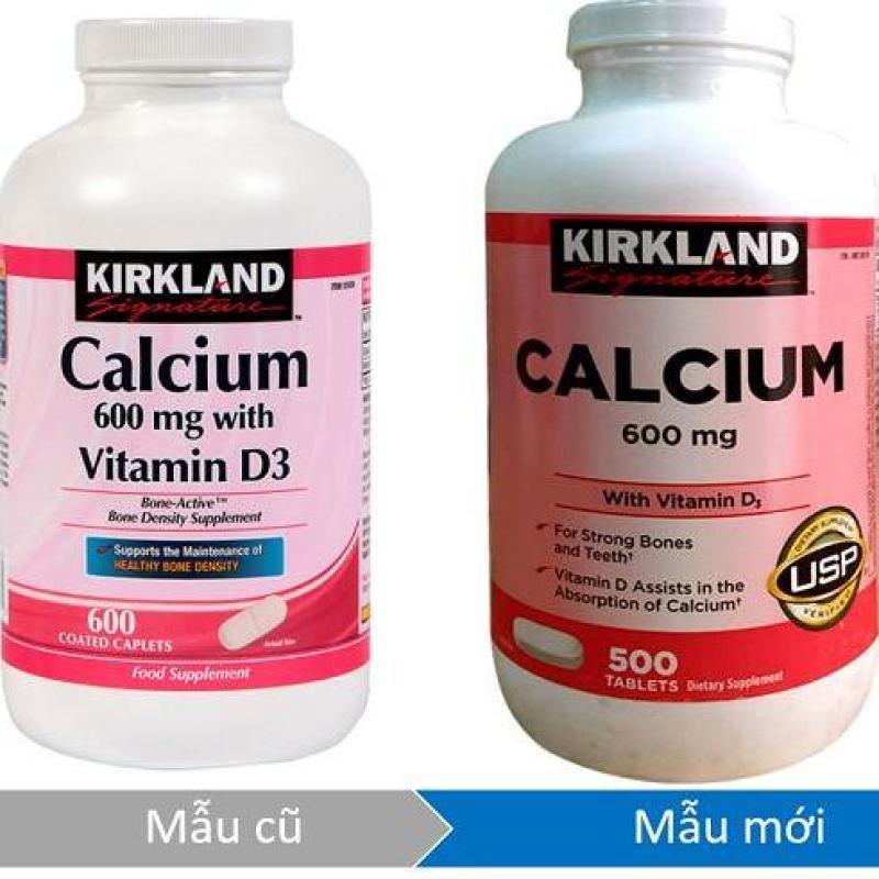 Viên uống bổ sung canxi Kirkland Signature Calcium 600mg + D3 500 viên (hsd 8/2020) cao cấp
