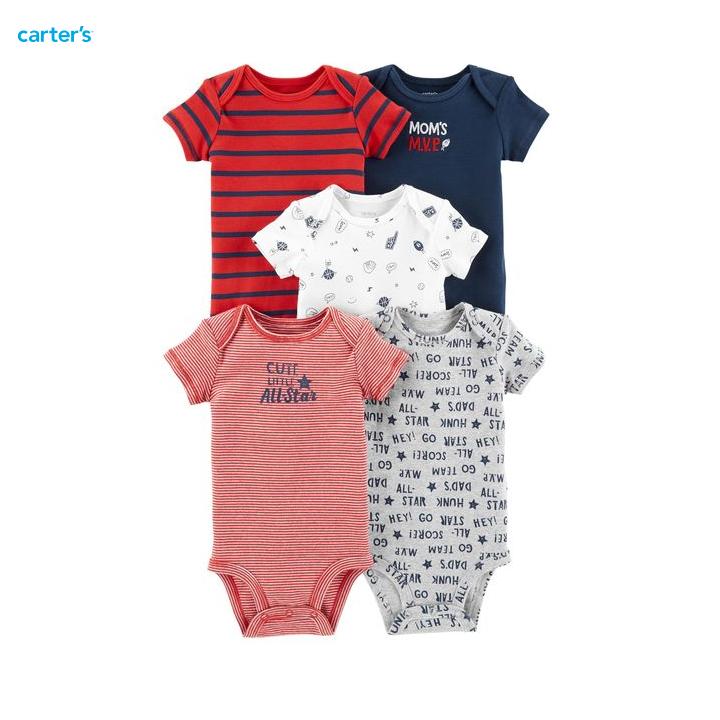 Set 5 bodysuit cho bé trai carters nhập mỹ ca126h572