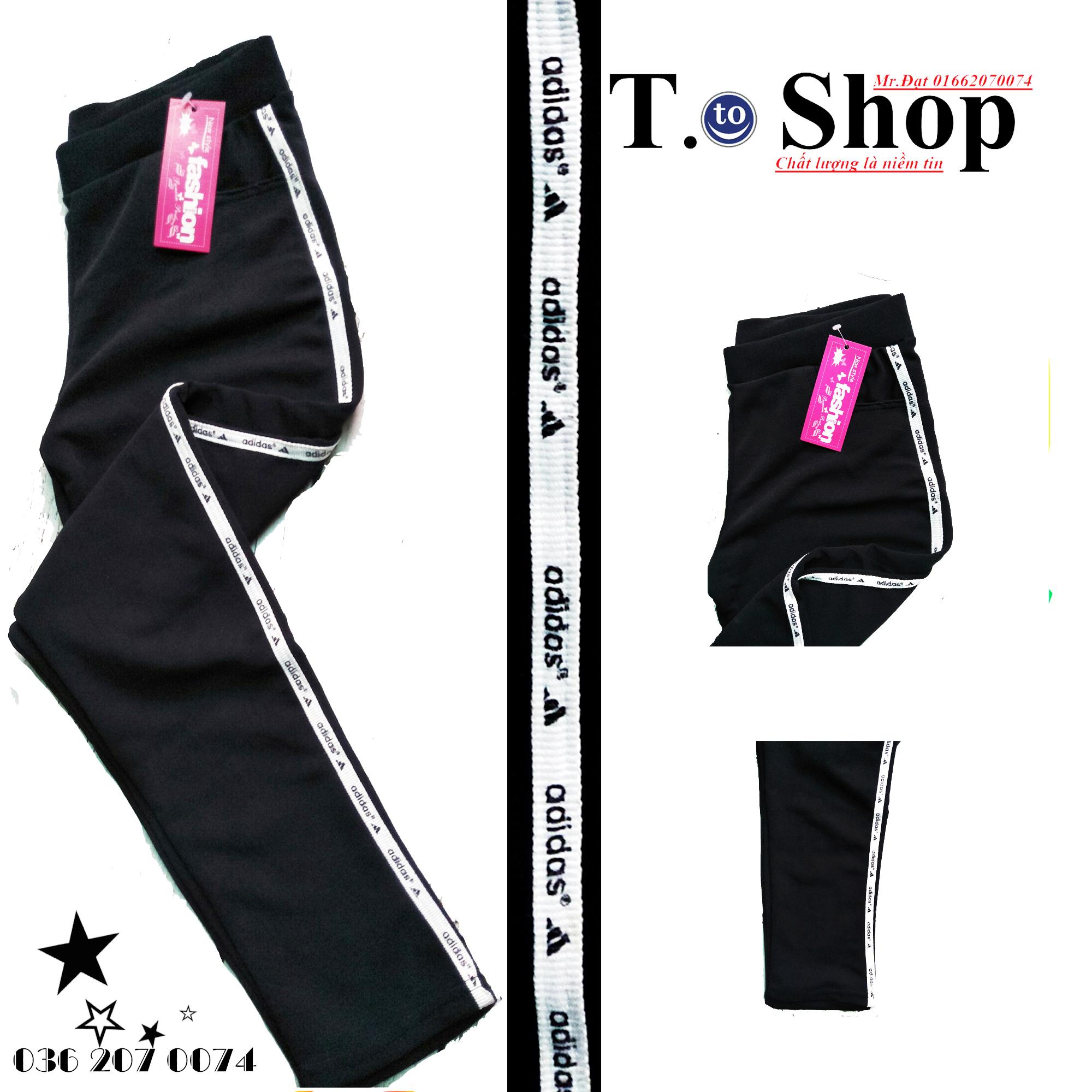 [HCM]Quần thun nữ - legging (Ôm bodyQuần màu đen - có video - viền sọc Da)