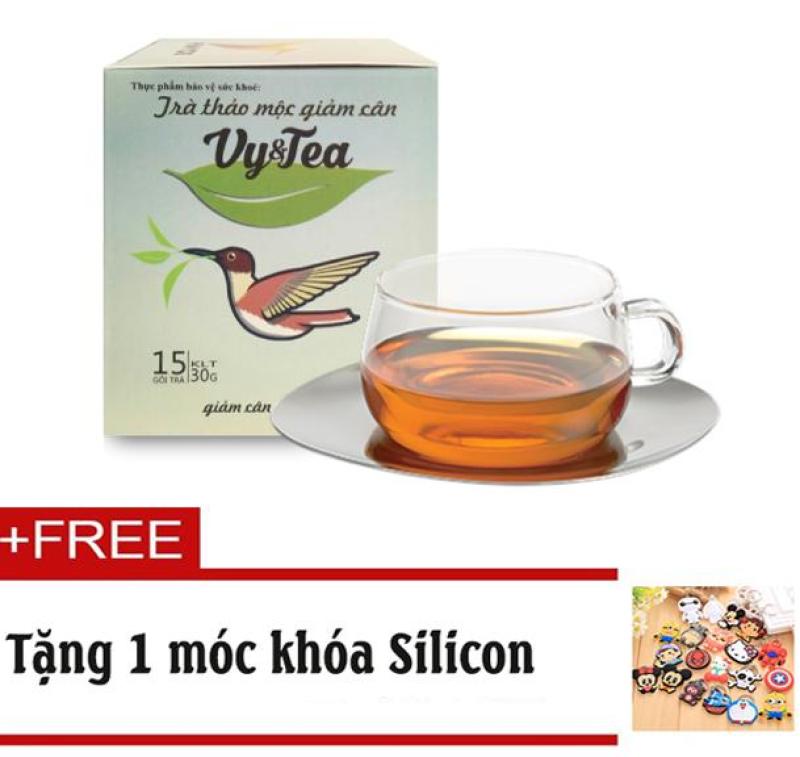 Trà thảo mộc giảm cân Vy & Tea Chính hãng (Liệu Trình 15 Ngày)- Tặng móc khóa Silicon
