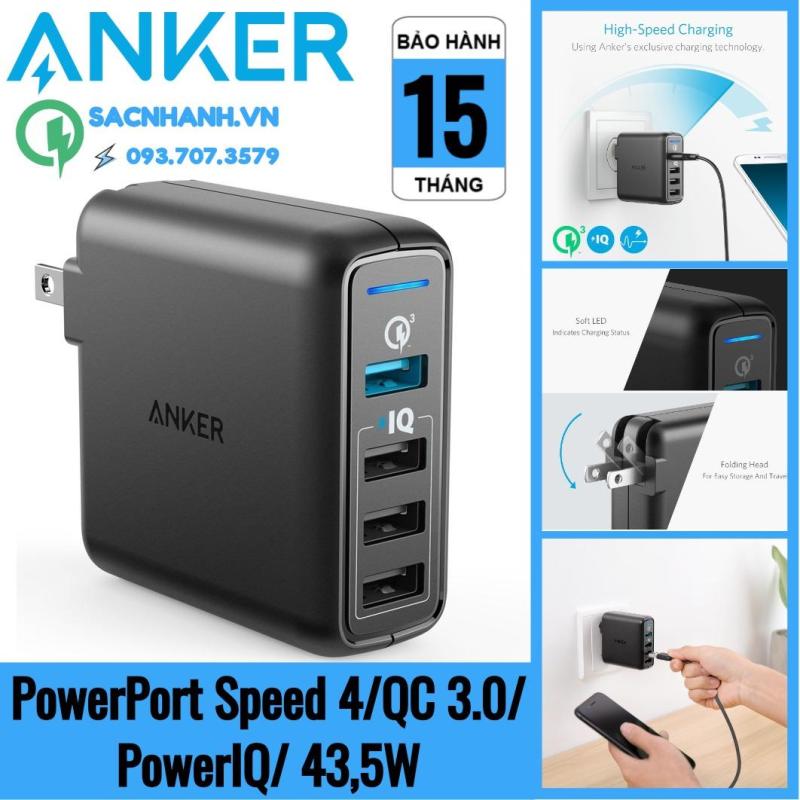 Sạc Anker PowerPort Speed 4/ QC3.0/ 43,5W