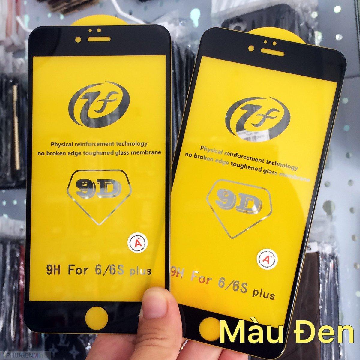 Kính cường lực 9D full màn hình siêu mỏng cho iPhone 6 Plus / iPhone 6s Plus Màu Đen