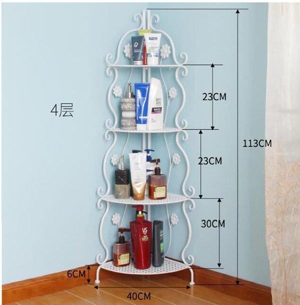 Kệ sắt để đồ đa năng 4 tầng hoa văn đặt góc tường