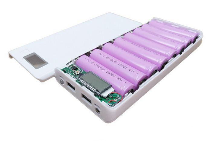 Bộ sạc pin 18650 8 khe sạc có màn hình hiển thị % pin mạch sạc pin 18650