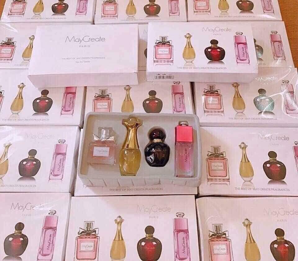 Set 4 chai nước hoa Maycreate ngọt ngào 25ml/chai Fullbox sang trọng