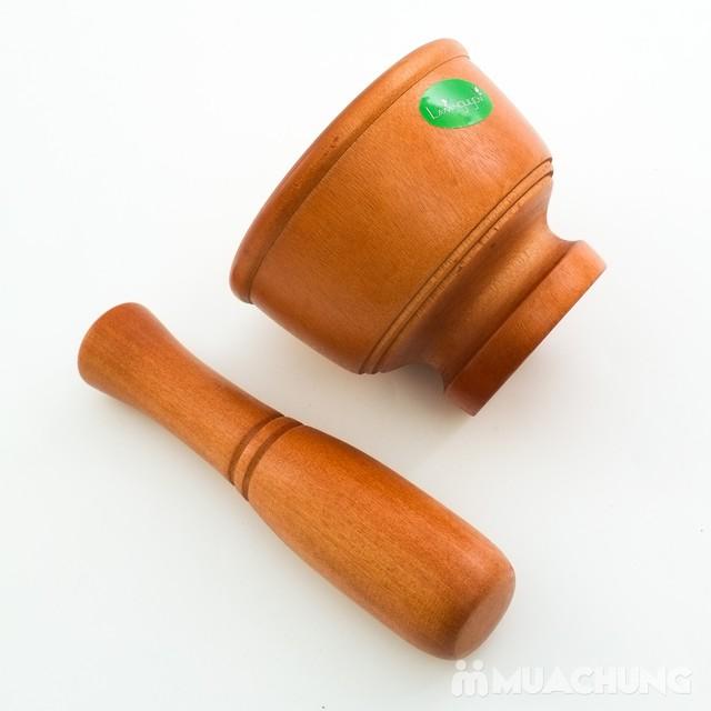 Combo chày cối gỗ mini giã hành tỏi