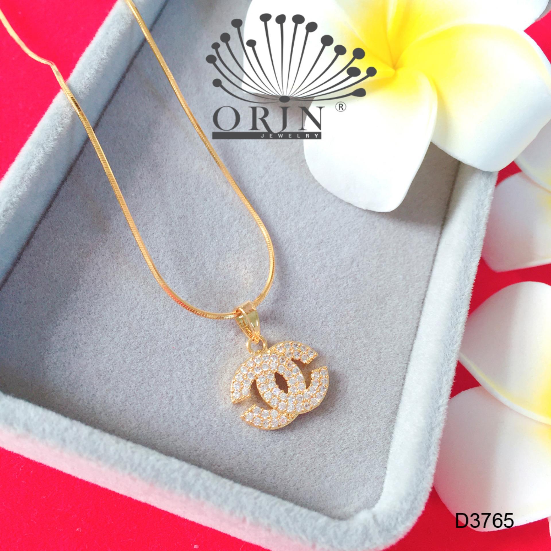 Dây chuyền chữ x đính đá dạng dây mì cao cấp khóa tròn Orin D3765 - Long Tien