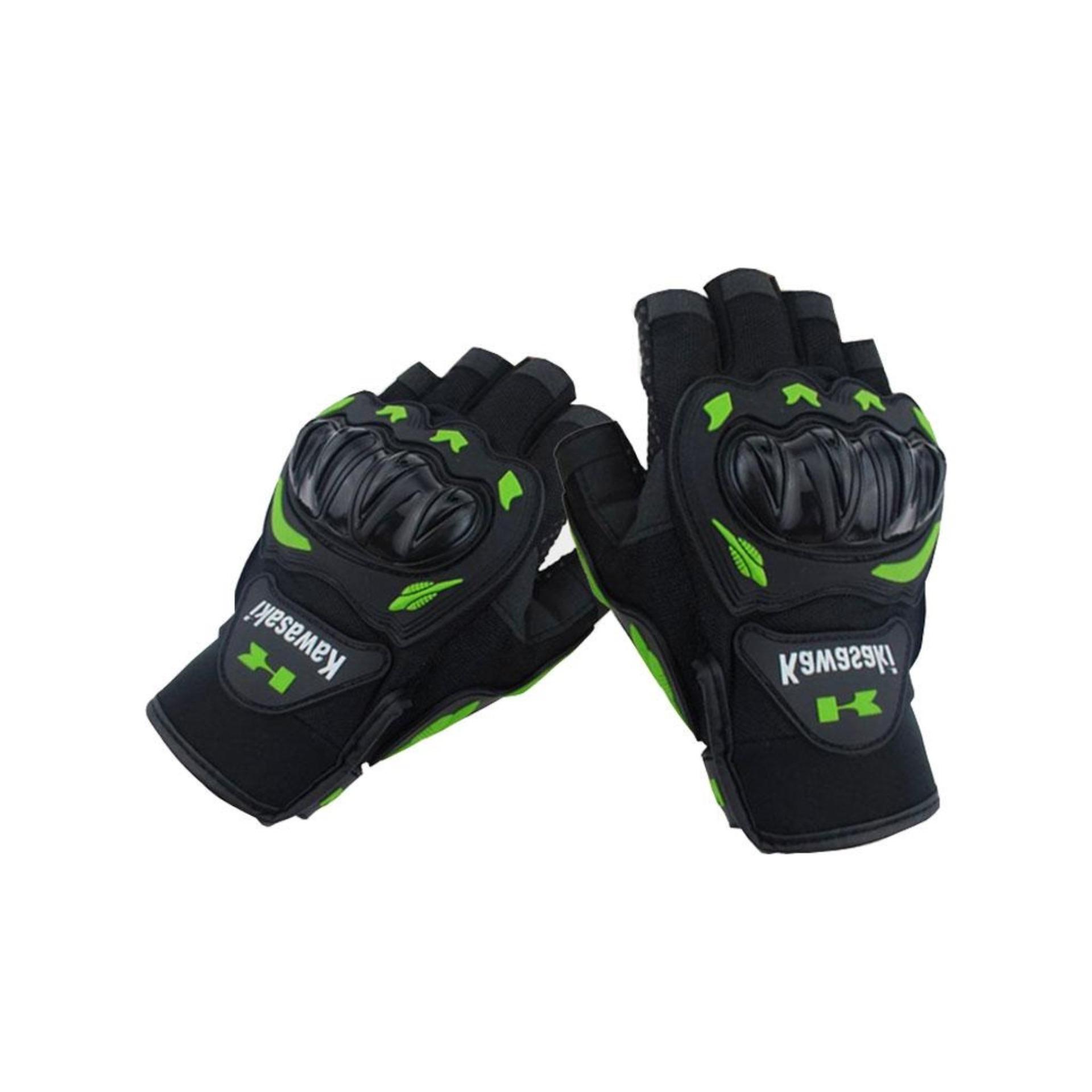 [HCM]Găng tay phượt Kawasaki cụt ngón đen